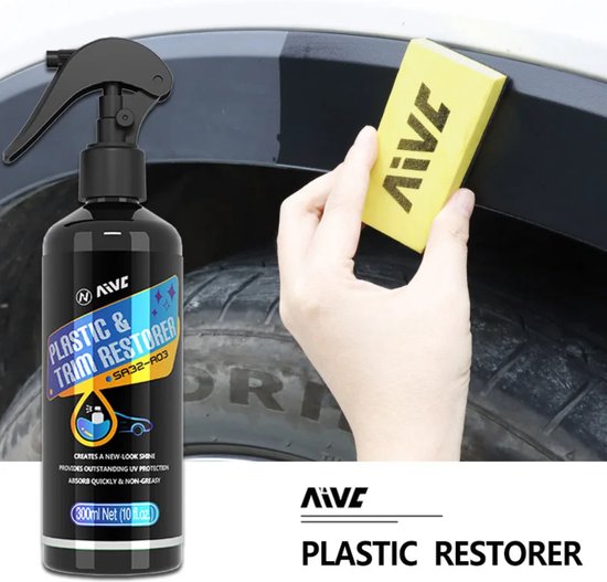 Foto: Plastic restorer terug naar zwart glans auto reinigingsproducten auto polish coating auto detaillering glanzend en donkerder 