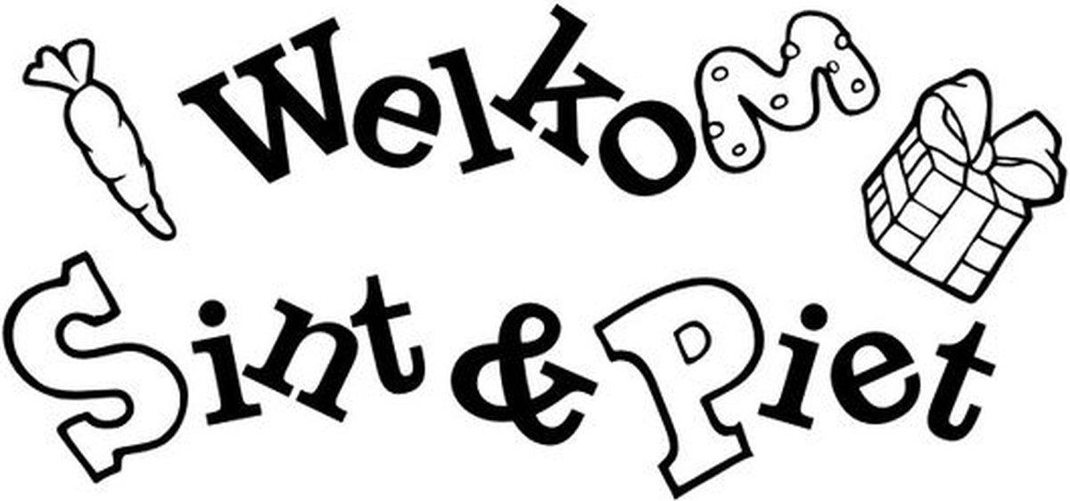 Raamsticker 50x50cm Welkom Sint en Piet