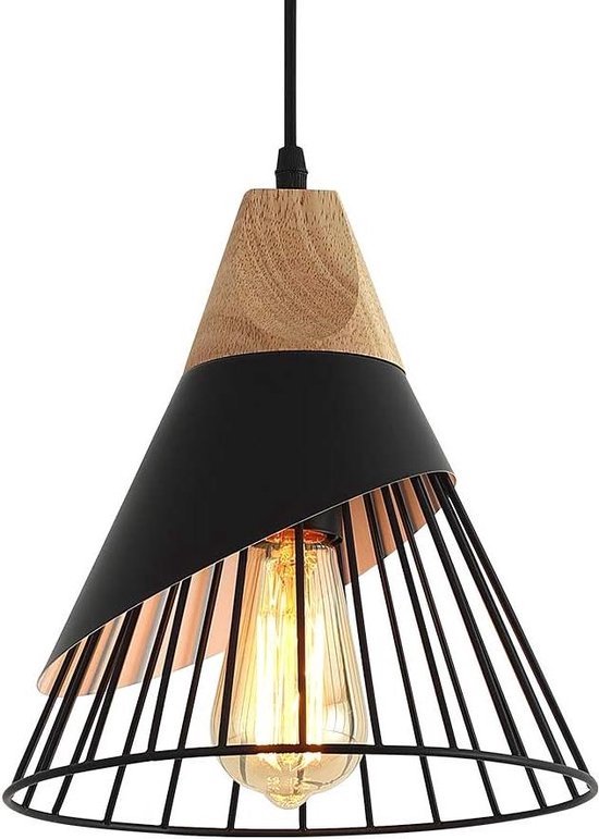 H.W.S Hanglamp eiken vintage eettafel hanger industriële metalen retro plafondlamp bamboe rustiek landhuis