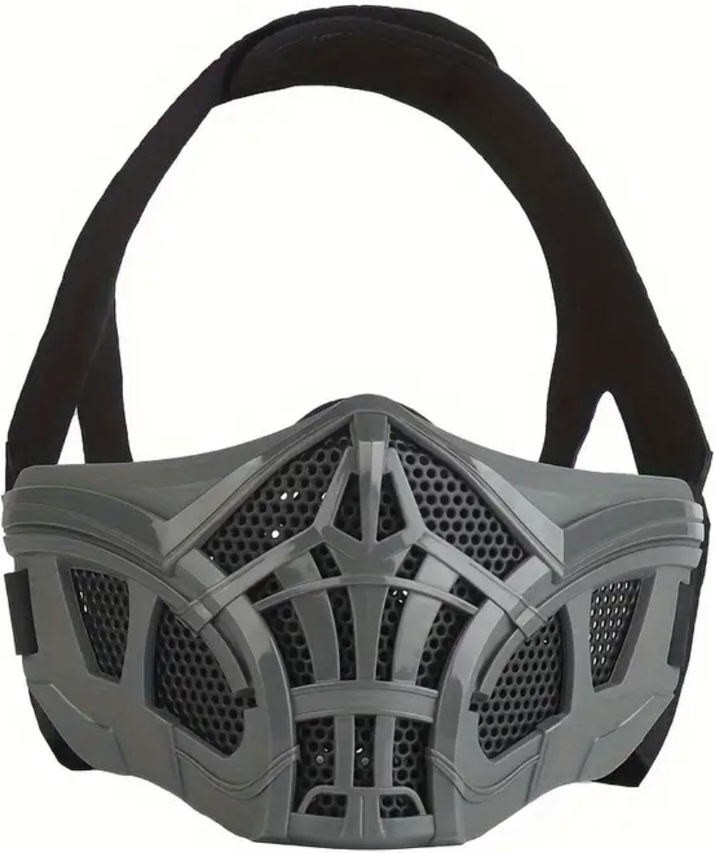 Bovista Airsoft Masker Paintball Mask Tactical Helmet Helm Half Face Grijs
