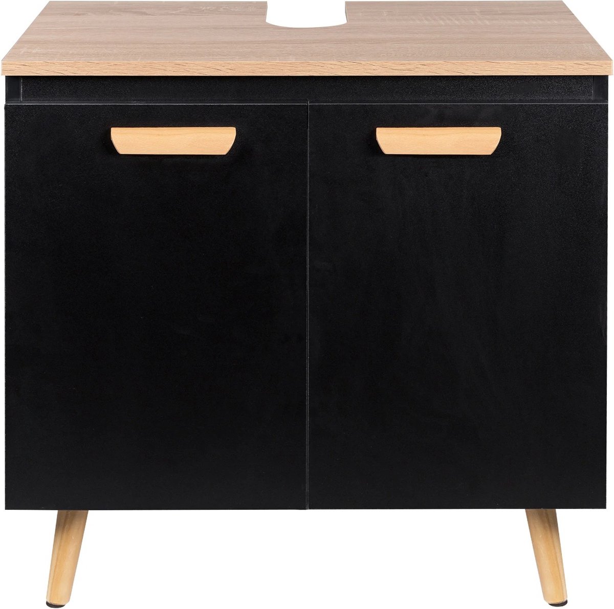 Badkamermeubel - Praktische Onderkast - Wastafelkast - Badkamer Kast - 60 x 40 x 60,5 cm - Zwart