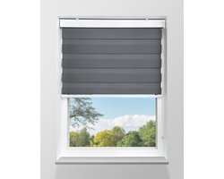 Duo Rolgordijn Lichtdoorlatend - Grijs - 73x175cm - Op maat gemaakt