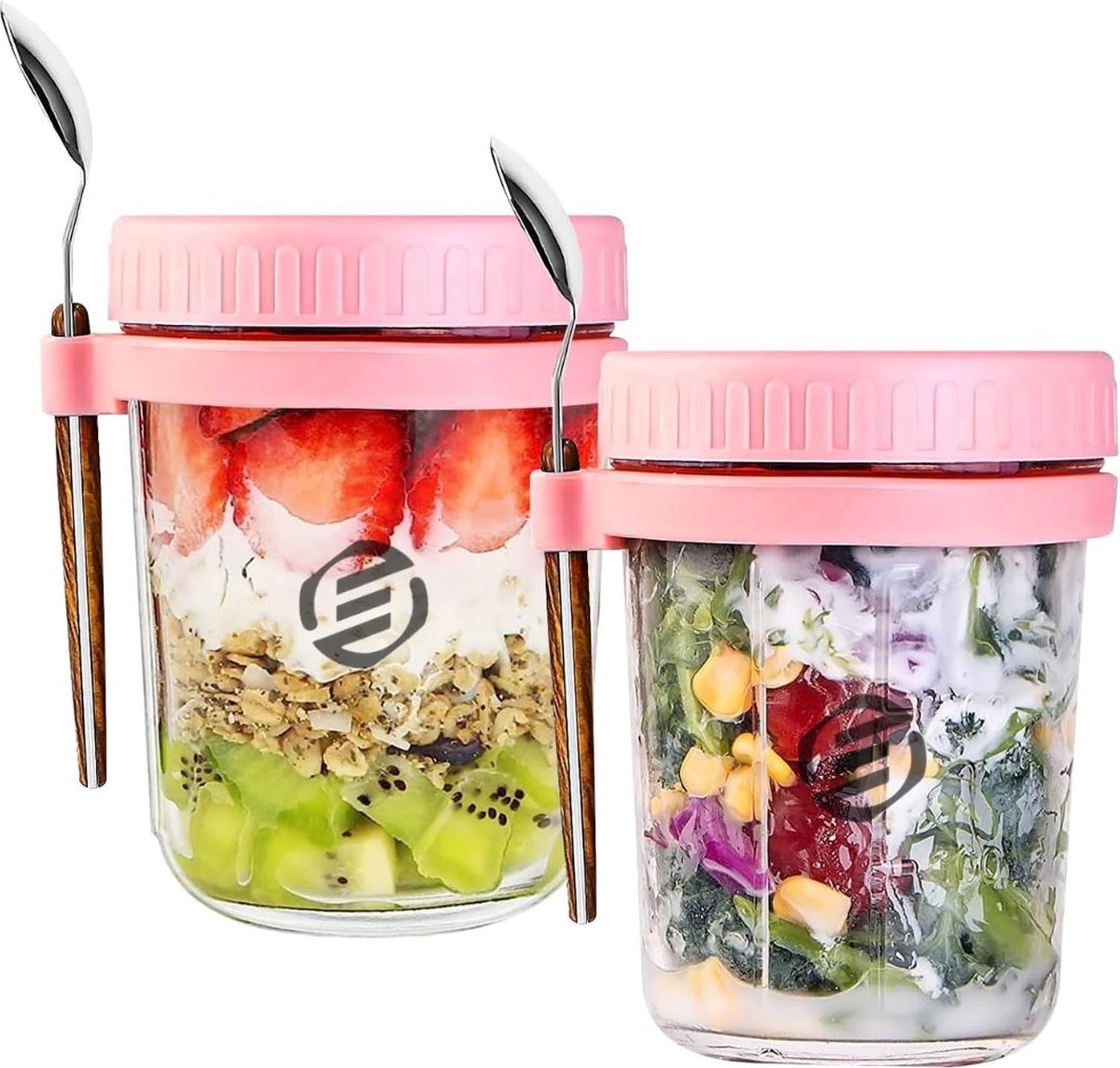 Equivera Overnight Oats Potjes - Muesli Beker - Mason Jar - Havermout - Set - Must have voor jouw ontbijt