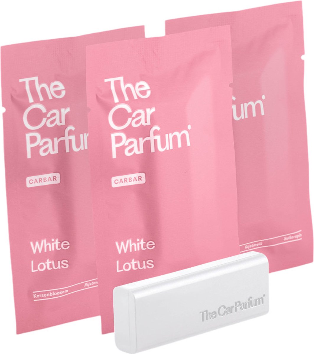Goedkoopste The Car Parfum Auto Parfum - 3 Navullingen - Auto Geur Met Houder - The CarBar - Auto Geurverfrisser - White Lotus Set