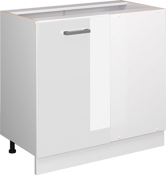 Vicco Armoire d'angle R- Line, Wit brillant/ Wit, 86 cm, WB Anthracite