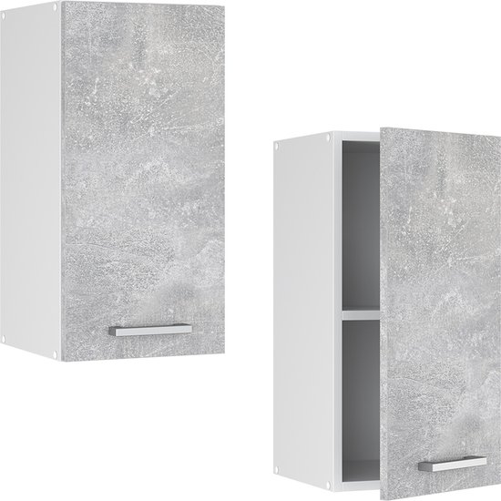 Vicco Open kast R-Line, Wit, 20 cm met open vakken, zonder werkblad