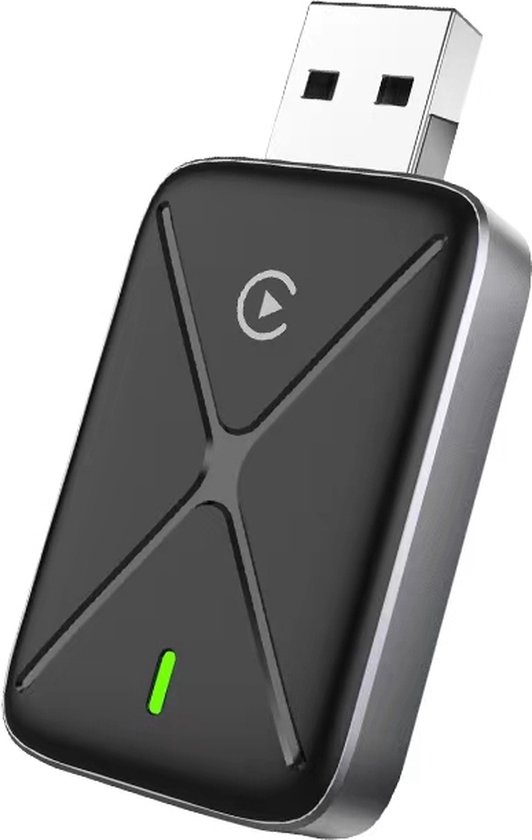 Provium Carplay Dongle - voor Apple Carplay en Android Auto - Draadloos - Draadloze verbinding voor o.a. iPhone en Samsung - USB aansluiting - zwart