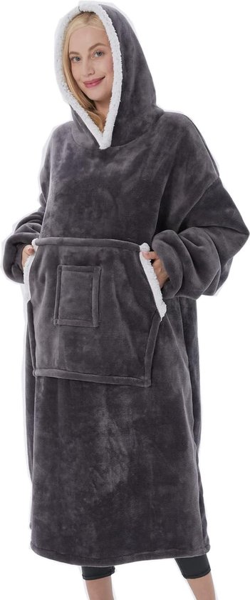 Inovra ® Couverture chaude à capuche surdimensionnée avec manches pour un Comfort hivernal