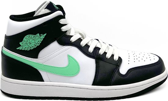 Nike Air Jordan 1 Mid Green Glow Sneakers Mannen Maat 43 Wit Zwart Green Glow bol
