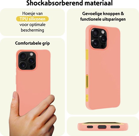 Coque adaptée pour iPhone 16 Pro Max Coque en Siliconen avec film de protection d'écran – Coque adaptée pour iPhone 16 Pro Max Coque en Siliconen – Pêche