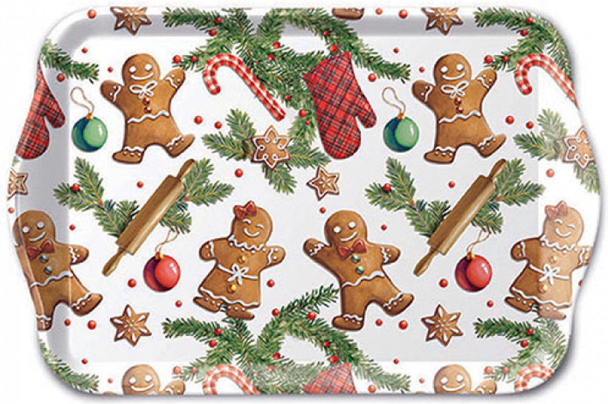 Decoratief Dienblaadje - Gingerbread Cookies - 13 x 21 cm - voor 1 persoon