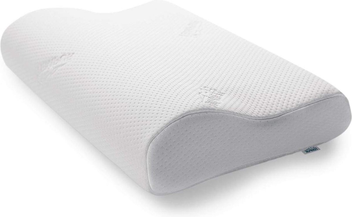 Ergonomisch traagschuim neksteunkussen - Queen M (61 x 31 x 10/7 cm) voor zij- en rugslapers - stevig gevoel hoofdkussen