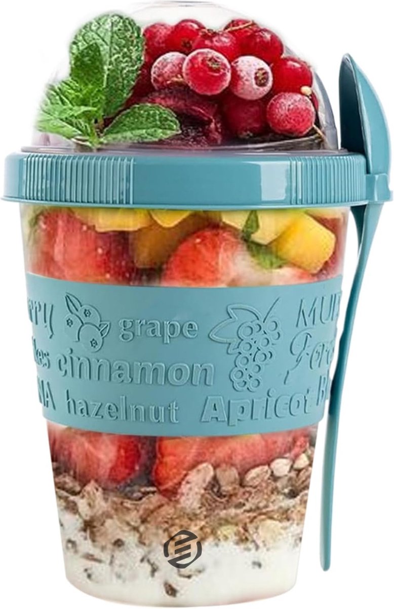 Equivera Overnight Oats Potjes - Muesli Beker - Mason Jar - Havermout - Set - Must have voor jouw ontbijt