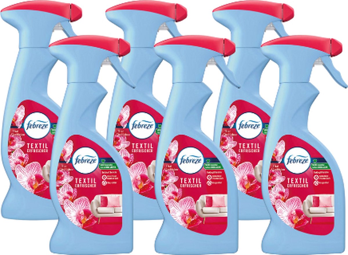 Goedkoopste Lenor Febreze Textielverfrisser Spray - Thai Orchid - VOORDEELVERPAKKING | 6x 375ml | Verwijdert nare geuren