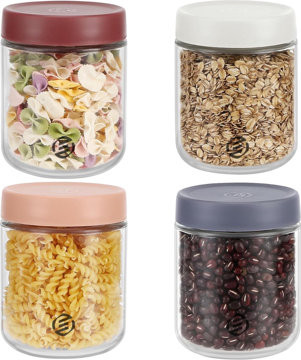 Equivera Overnight Oats Potjes - Muesli Beker - Mason Jar - Havermout - Set - Must have voor jouw ontbijt