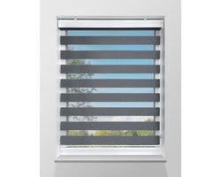 Duo Rolgordijn Lichtdoorlatend - Grijs - 94x240cm - Op maat gemaakt