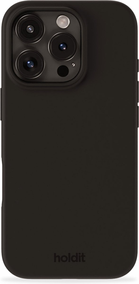Holdit Silicone Case geschikt voor Apple iPhone 16 Pro - Zwart