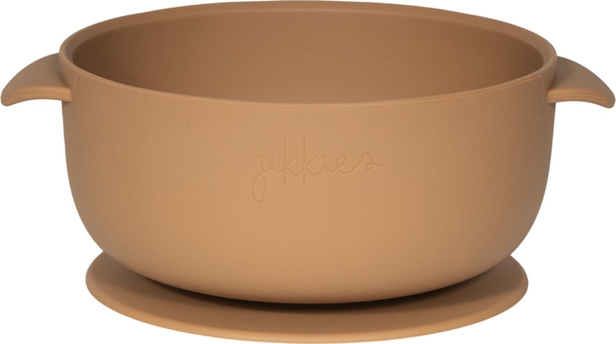 Jikkies Siliconen Kom - Anti Slip - Kommetje - Met Zuignap - Taupe - Veilig - Praktische Kom voor Baby’s en Peuters - Voldoet aan EN-normen - Magnetron & Vaatwasser bestendig