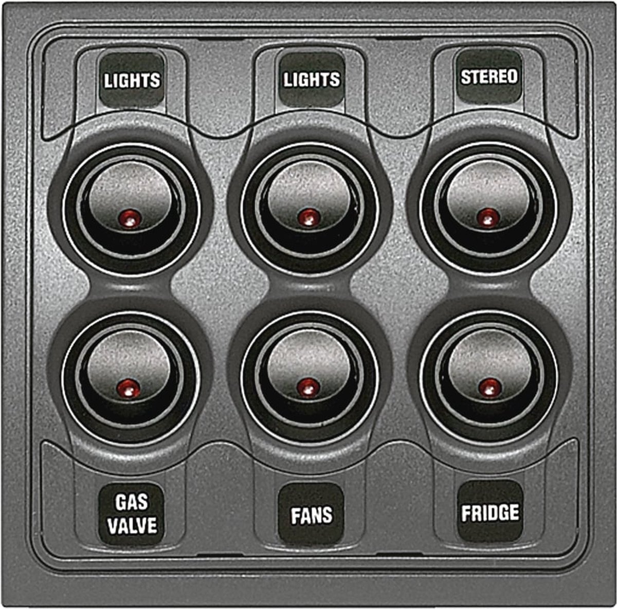 BEP Marine Countour 1000 24V 6-voudig Schakelpaneel | 1000-6W-24V
