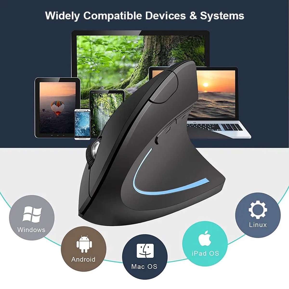 Verticale Ergonomische Muis 2.4GHz - 6 Knoppen, Verstelbare DPI thumbnail 7