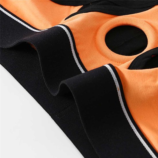 Slip homme moulant Oranje avec trou pour pénis - Sous-vêtements BDSM homme - String court - Jeu de rôle - Erotiek - Polyester de très bonne qualité épaisse