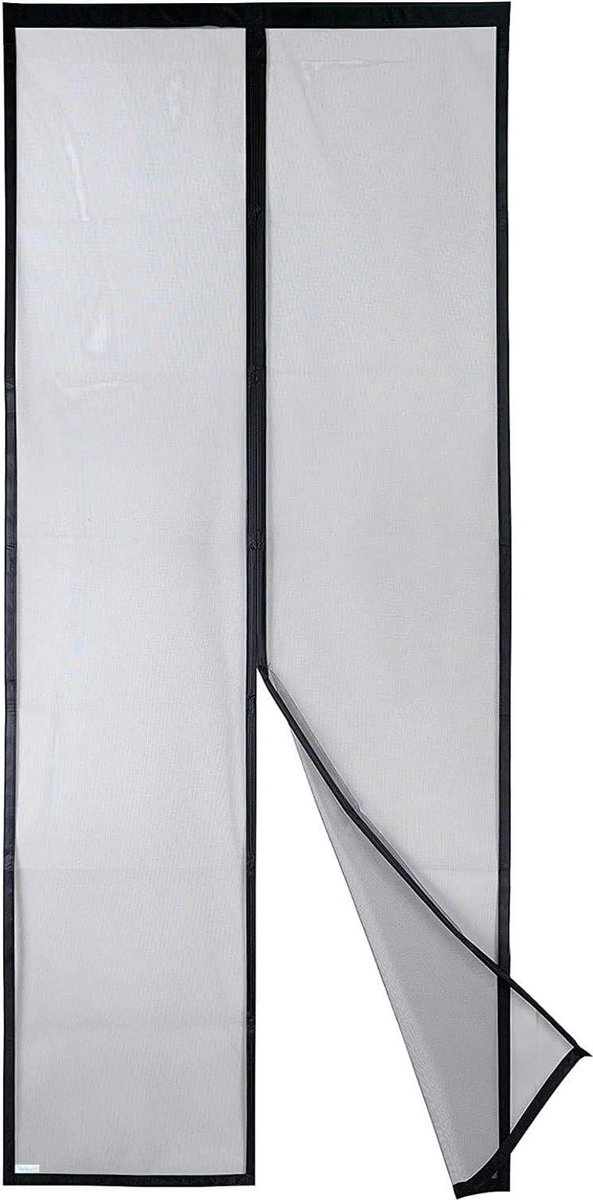 Magnetisch Vliegengordijn - Insectenbescherming Balkondeur - Sterkere Magneten - 38CM Breed - 90x200CM Zwart