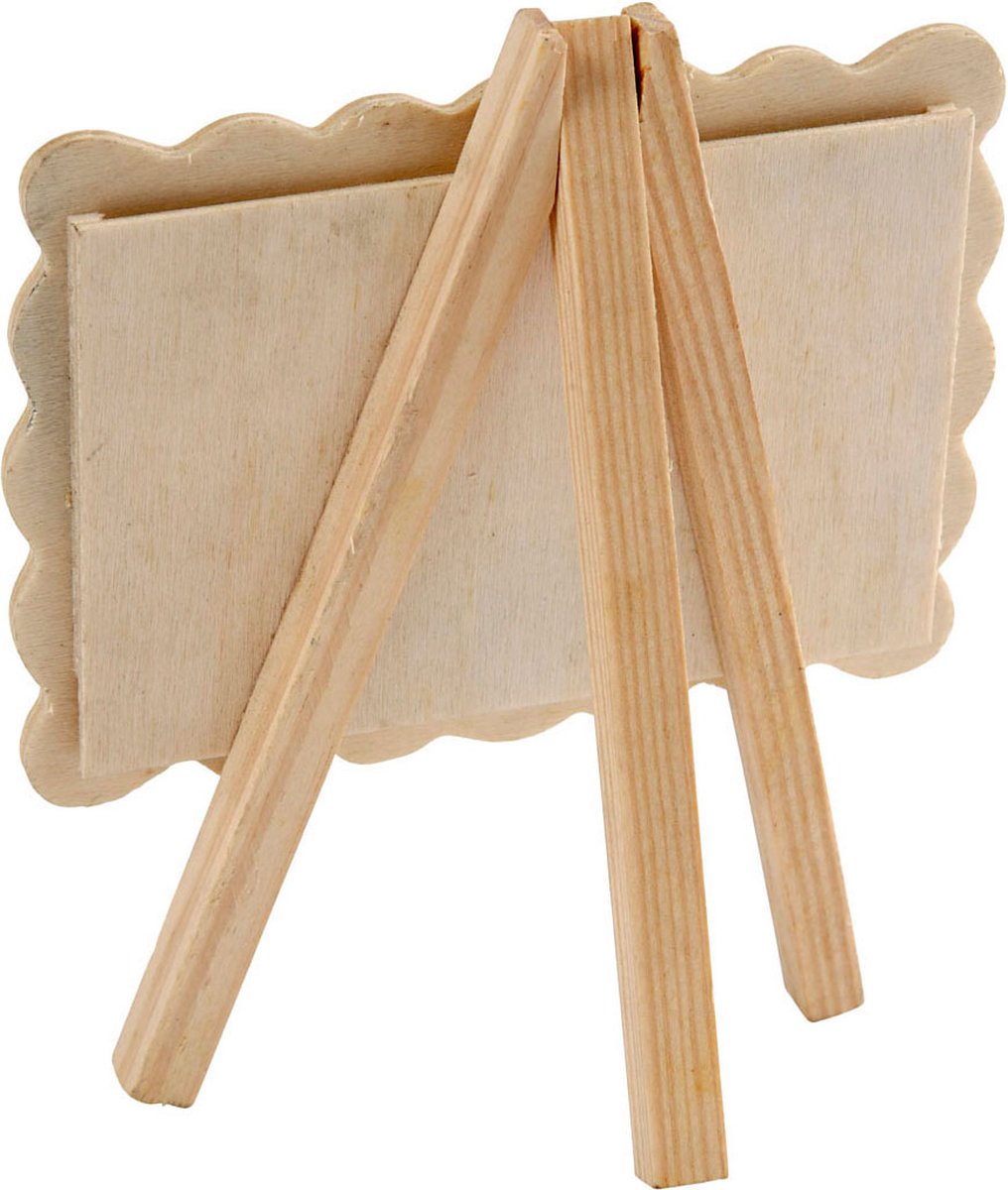 Kleine schildersezel, 4 stuks, 15 x 20 cm, houten mini
