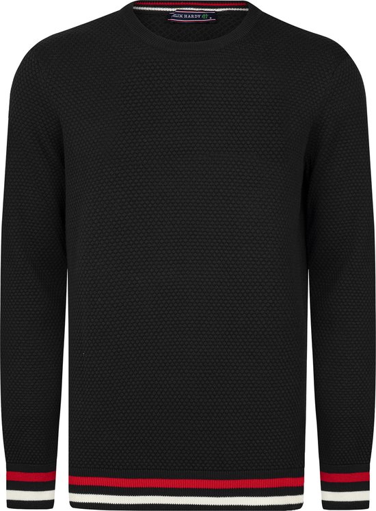 Felix Hardy Pull en Coton - Pull - Col Rond Homme Noir - M
