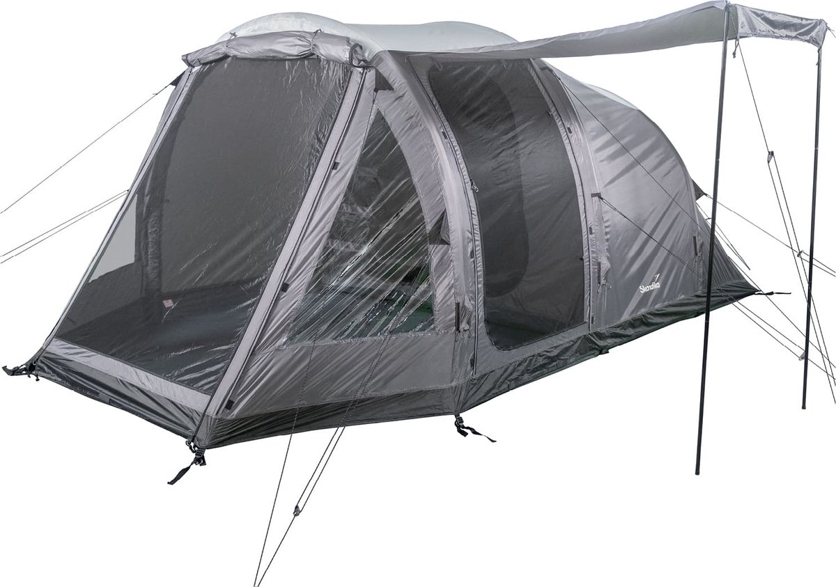 Skandika opblaasbare tent Folldal Air-Rise voor 4 personen - Luchttent met ingenaaid grondzeil, waterdicht, muskietennet, 5000 mm waterkolom, inclusief pomp | Kampeertent, tunneltent, air tent