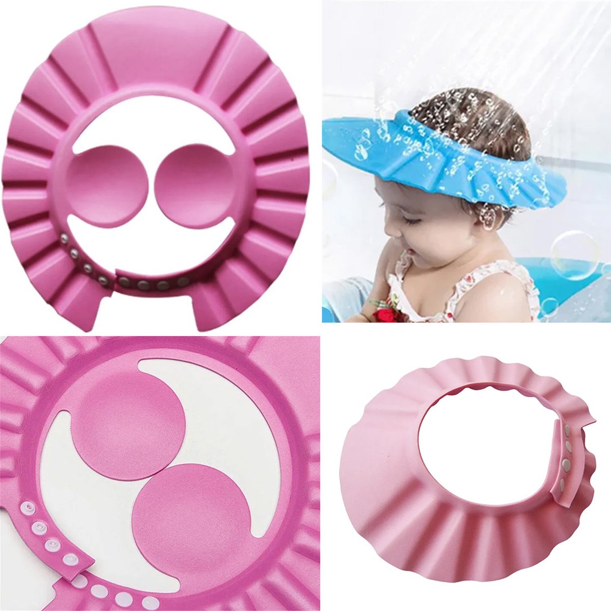 Goedkoopste CHPN - Douche Cap voor Kinderen - Anti Shampoo Douche Cap - Geen shampoo in oogjes - Douche schermpje voor baby's - Kinder haren wassen - Roze - Universeel - Verstelbaar