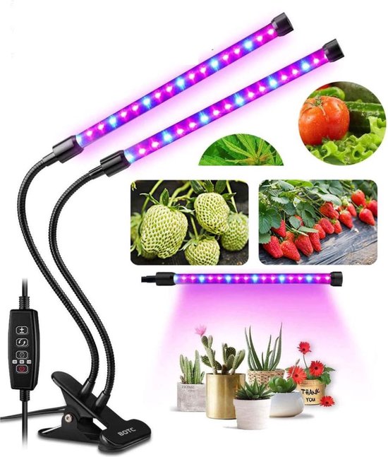 Foto: Botc kweeklamp led voor planten groeilamp met statief grow light kweeklampen groeilamp zwart