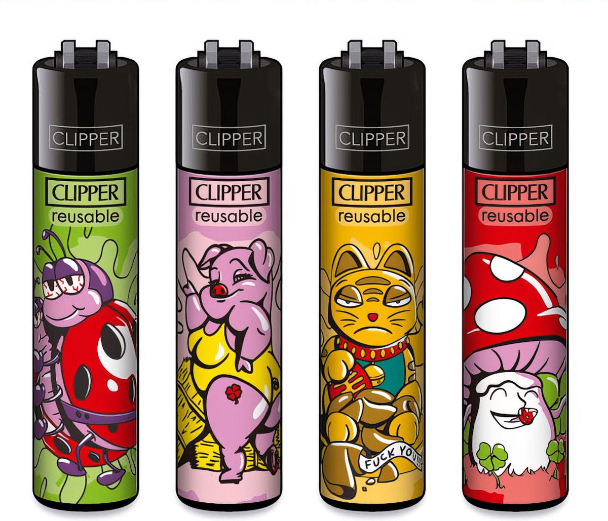 Goedkoopste Clipper Classic Large Aanstekers Lucky (4 Stuks