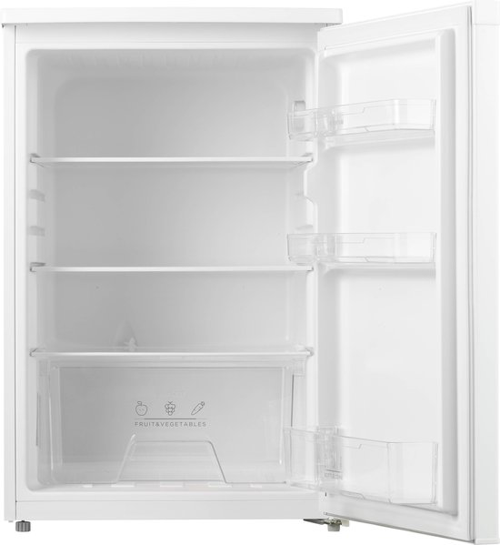 Inventum KK550 tafelmodel koelkast energiezuinig - 131 liter - Zonder vriesvak - 55 cm breed - Superkoelen - Led-verlichting - Energielabel D - Vrijstaand - Wit