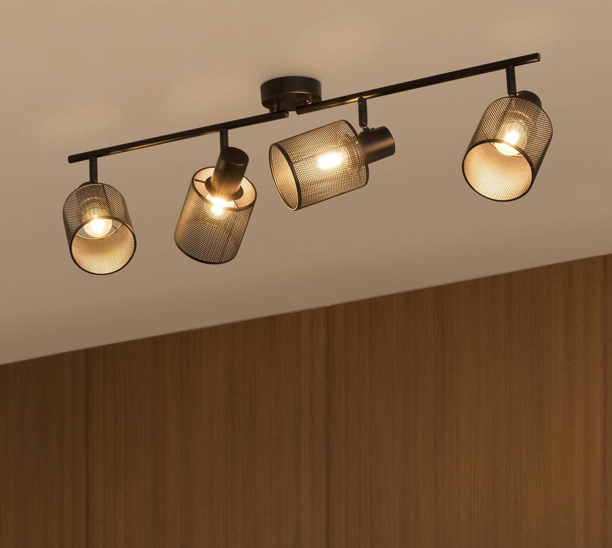 Lindby buitenspot 4lichts ijzer H: 22.3 cm E27 zwart
