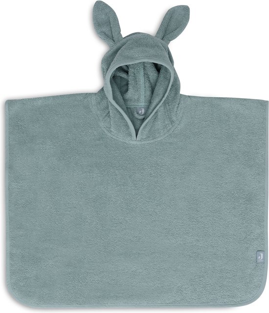 Jollein - Poncho de Bain Bébé Eponge - Cape de Bain Enfant avec Capuche - Vert Mer