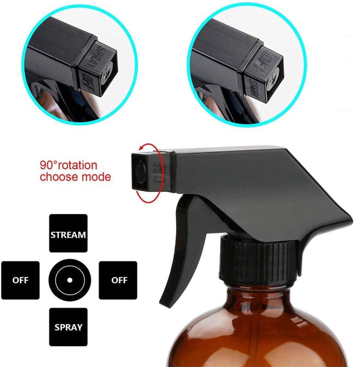 120 Ml Amberkleurige Glazen Spuitflessen – 3 Stuks Met Fijne Nevelsproeier Voor Oliën En Verzorging