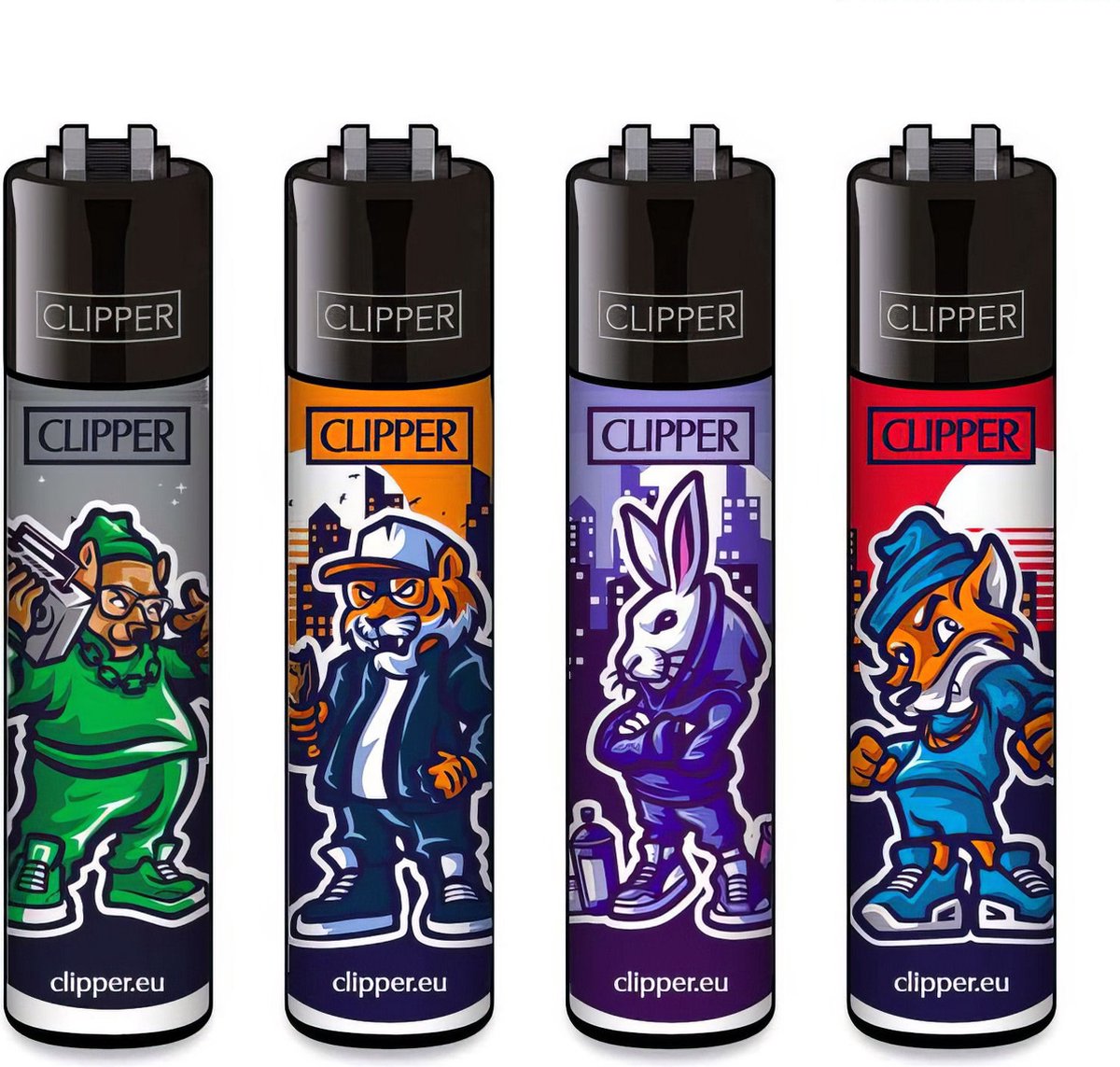 Goedkoopste Clipper Classic Large Aanstekers Ghetto Animals (4 Stuks