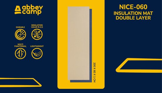 Abbey Camp Isolatiemat - dubbellaags XPE - 200x60x1 cm - Zand/Marine van Abbey Camp — afbeelding 4