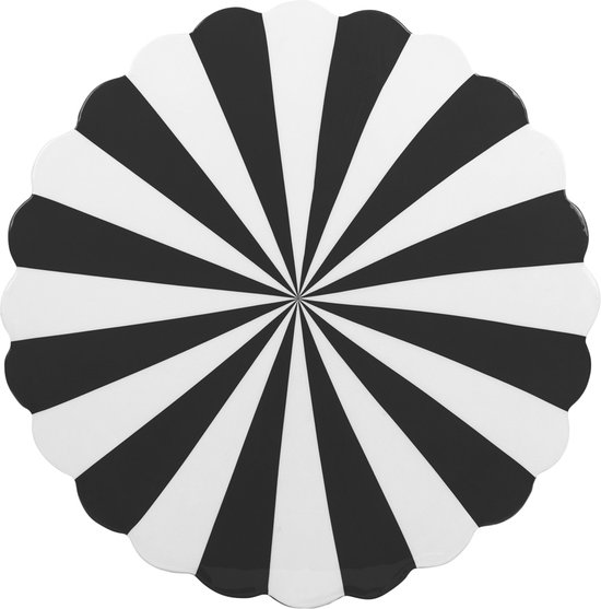 Leitmotiv - Tabouret Candy Swirl - Zwart & Wit