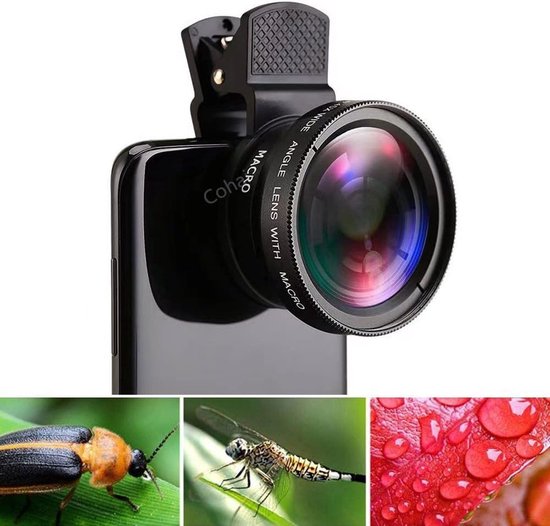 Foto: Telefoon camera lens set fisheye en groothoek professionele mobiele telefoon accessoire hd kwaliteit brede hoek fotografie compact en draagbaar