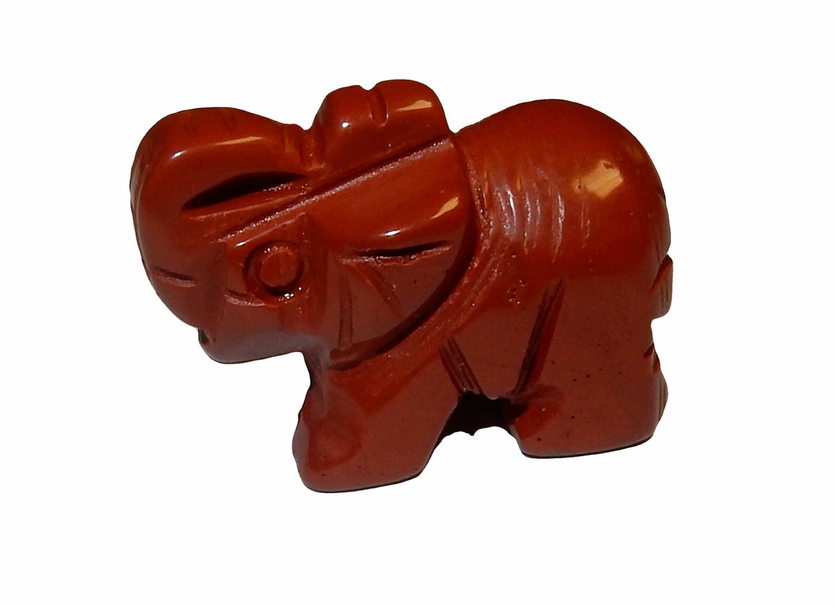 Shanna's Gems and more Miniatuur Olifant Jaspis Rood Klein bruin