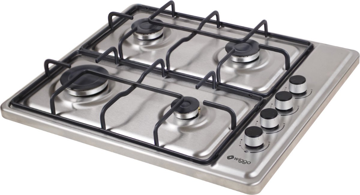 Wiggo WH-G604F(X) - Vrijstaande kookplaat - Gas - 60cm - 4 kookzones - 5 jaar garantie - Inox