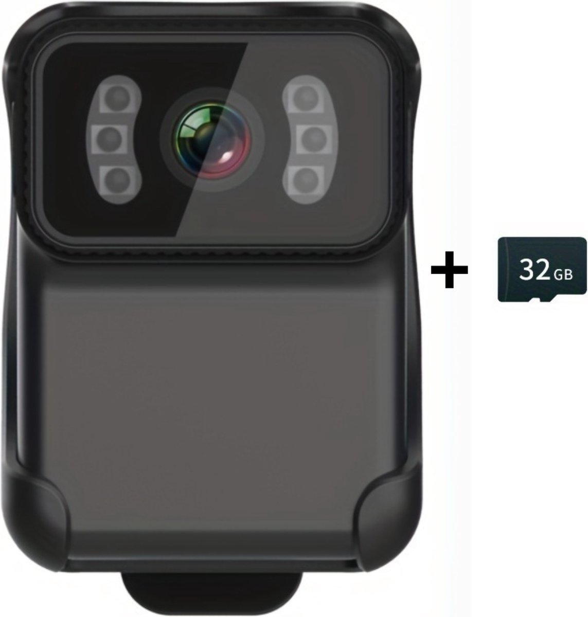 Bovista Bodycam - Politie - Chest Camera - Spy Camera - Spy Cam - Verborgen Camera - Spionage Camera - Action Camera - HD + 32GB Opslag