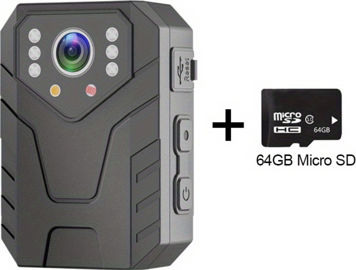 Spy Cam - Bodycam - Politie - Chest Camera - Spy Camera - Verborgen Camera - Spionage Camera - Action Camera - HD
