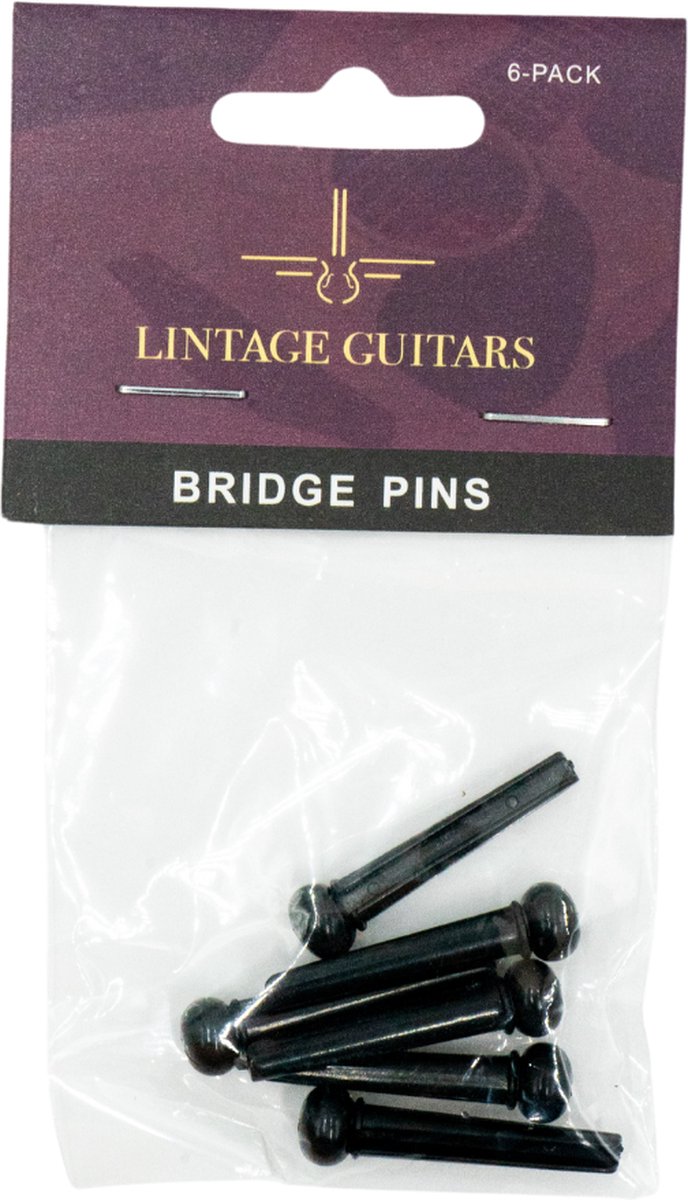 Premium Brugpinnen zwart akoestische gitaar - Set (6 stuks) Brugpin - Pinnen voor gitaar - Gitaar volwassenen - Gitaar kind