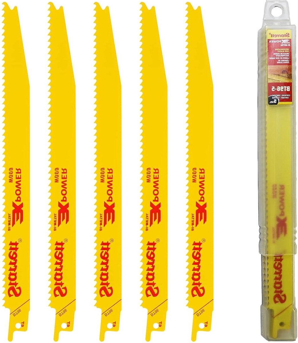 Reciprozaagbladen - 5 stuks bimetaal 225 mm-9-inch 6TPI uniforme schacht - compatibel met Bosch Dewalt Makita - Houtzagen