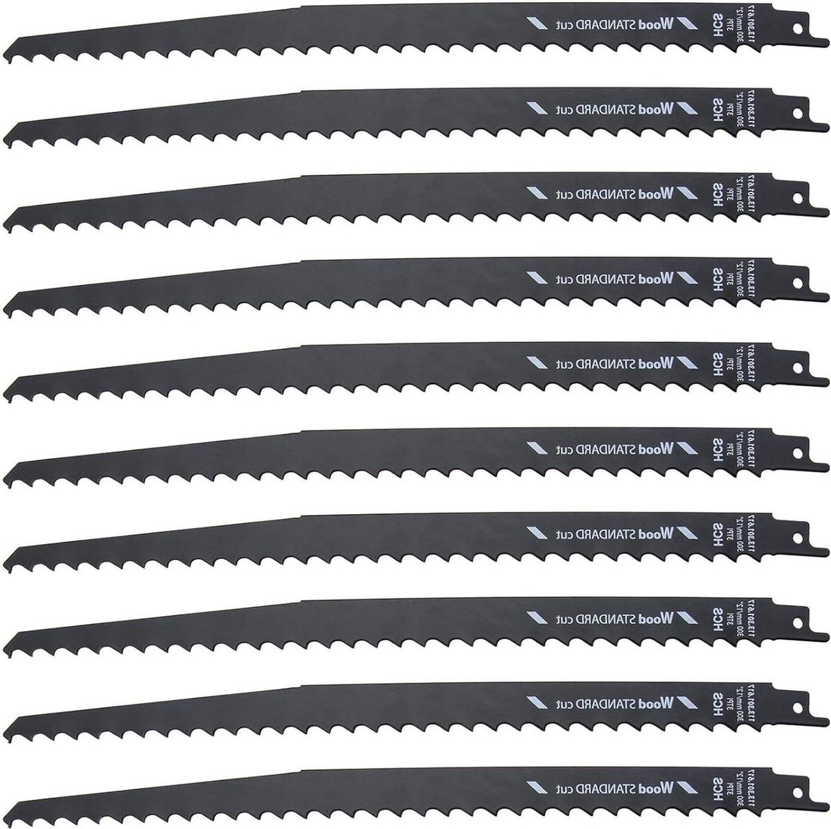 S1617K 300mm 3TPI Reciproating Sabre Zaagbladen 8.5mm Pitch Hout Snoeien Snijden Set van 10