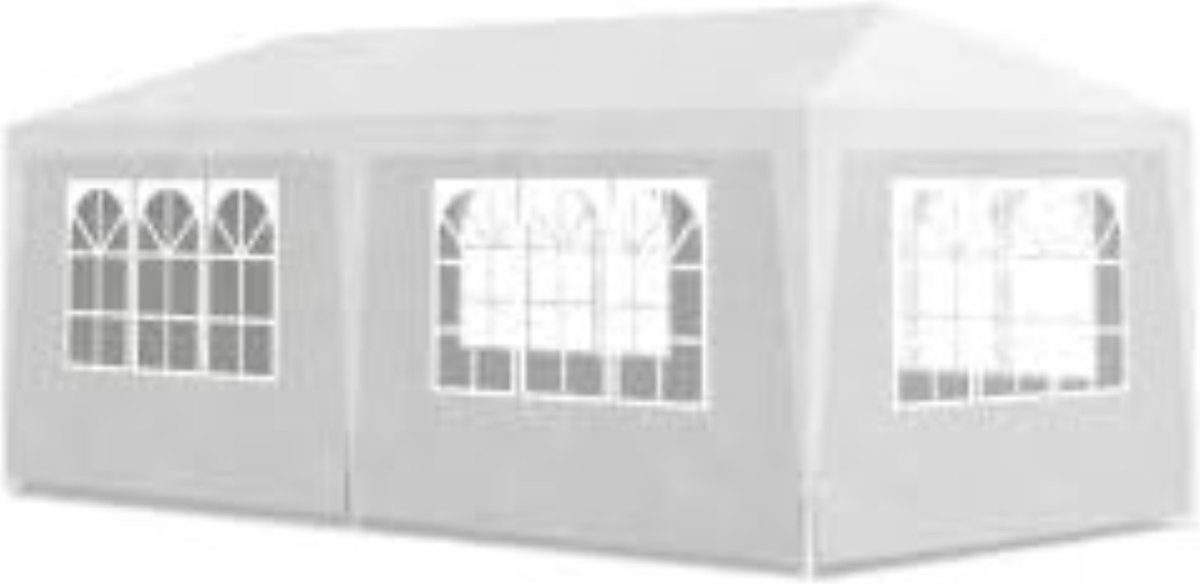 Partytent - Tuinpaviljoen - Feesttent - 6L x 3,05B x 2,5H- Waterbestendig - Wit