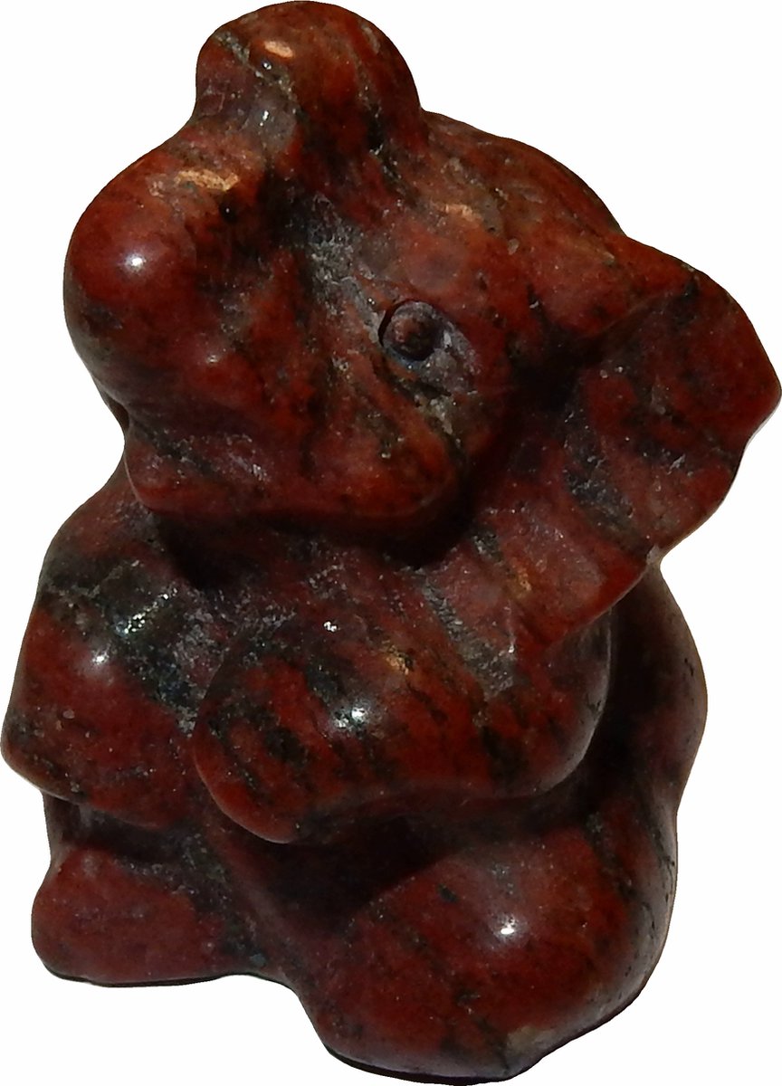 Miniatuur Olifant Jaspis Rood Zittend