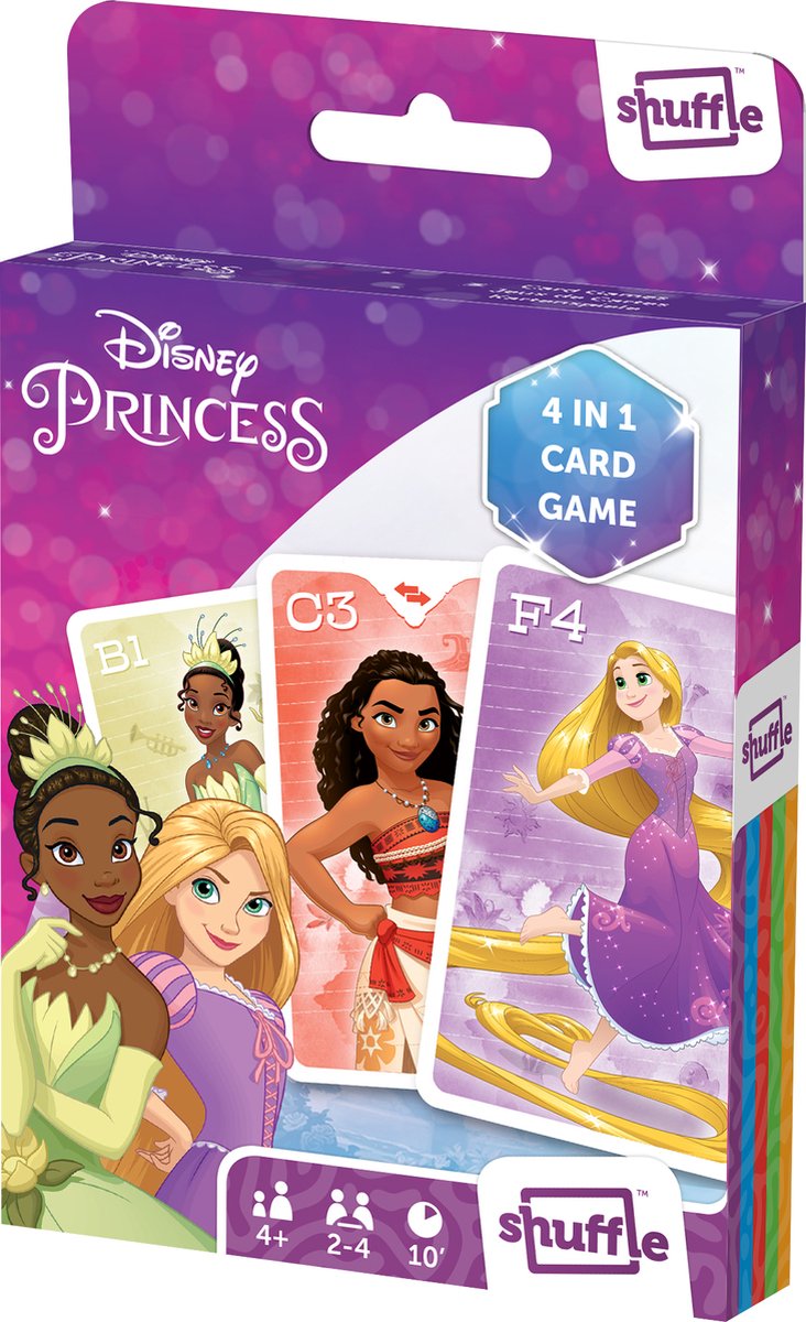 Shuffle Disney Princess - 4-in-1 Kaartspellen (Kwartet, memo, snap, actiespel) — afbeelding 7